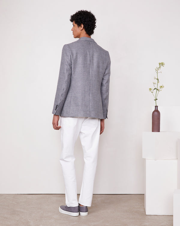 Officine Generale Veste 375 TWEED ITALIEN LIN ET LAINE DKGREY/MDGREY/LHTGRE