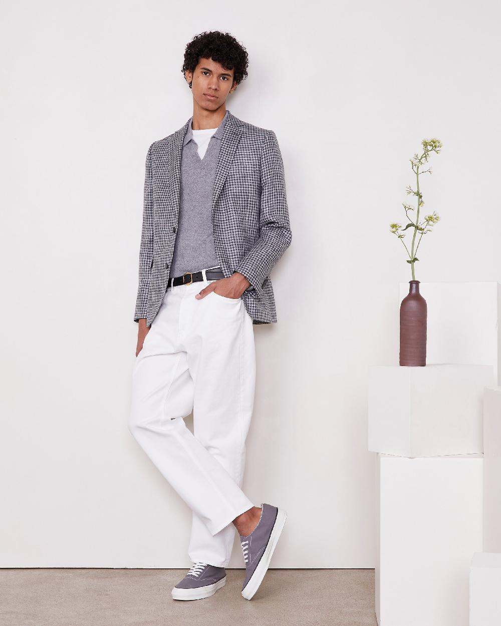 officine generale Veste 375 TWEED ITALIEN LIN ET LAINE DKGREY/MDGREY/LHTGRE