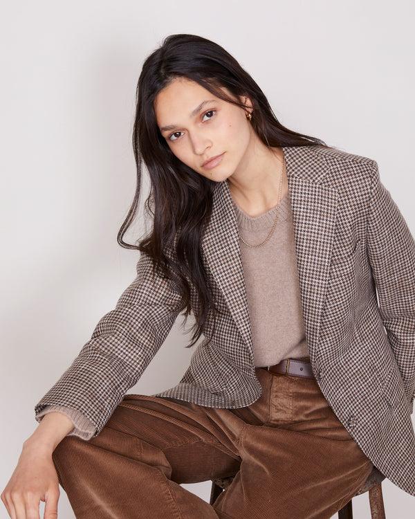 Officine Generale Veste Charlene Laine Pied De Poule Italienne GINGERBRE/KHAKI/SAND