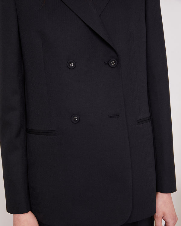 Officine Generale Veste Hilda LAINE CHEVRON ITALIENNE NOIR