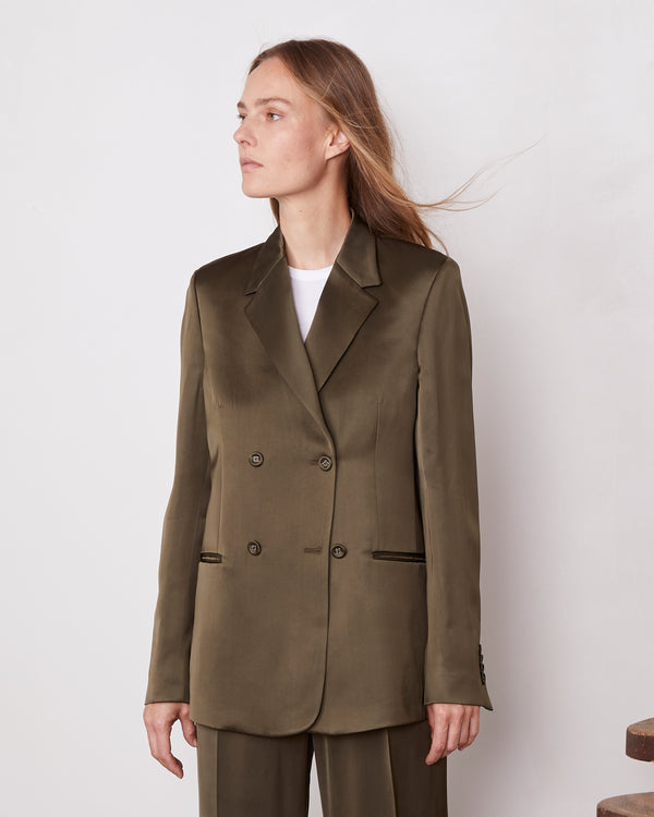 Officine Generale Veste Hilda Viscose Italienne OLIVE NIGHT