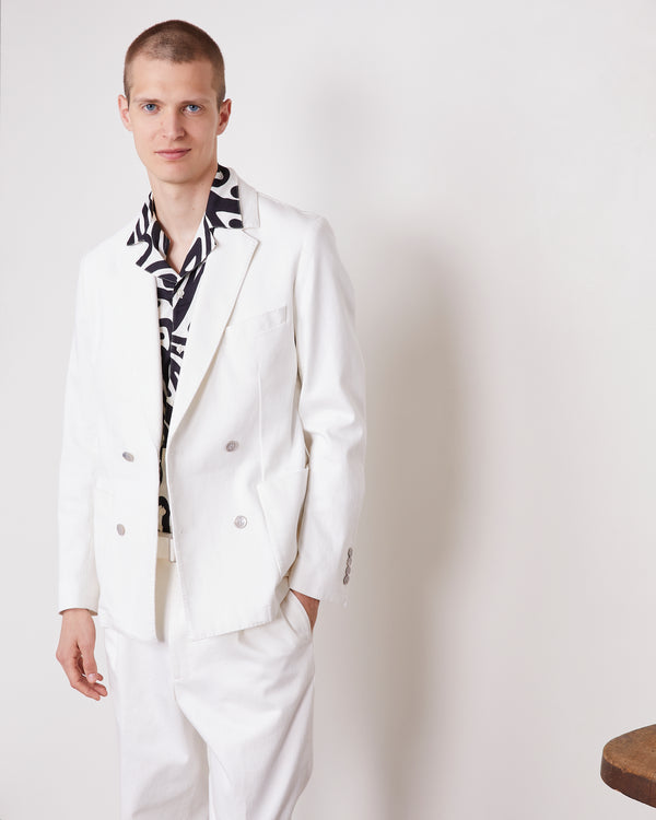 officine Generale Veste Leon COTON ELASTHANNE BLANC
