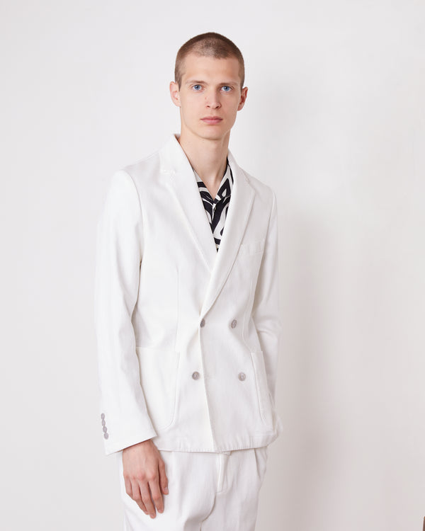 officine Generale Veste Leon COTON ELASTHANNE BLANC
