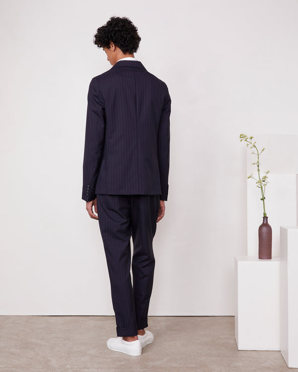 Officine Generale Veste Leon PINSTRIPE EN LAINE TROPICALE DARNAVY/WHITE