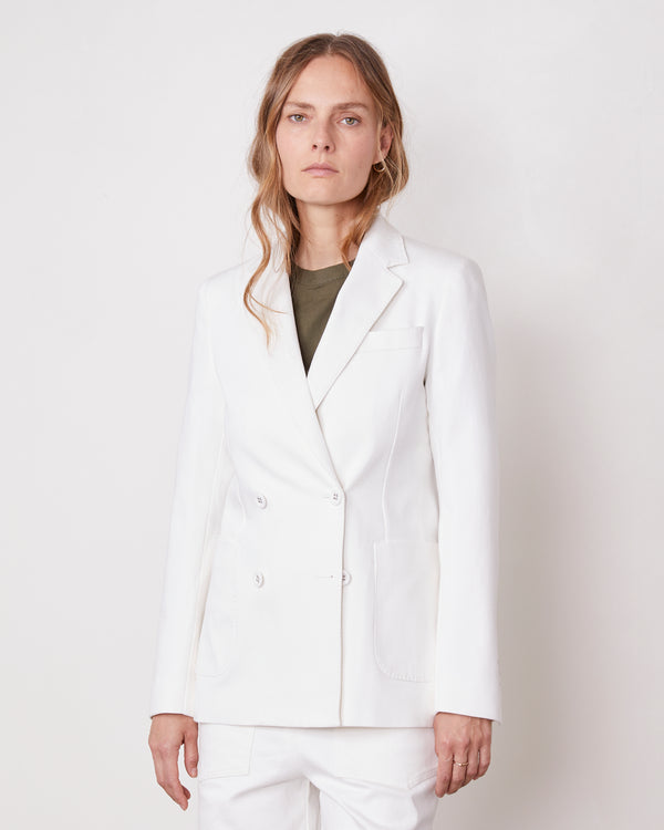 Officine Generale Veste Mathilde Italian Cotton Twill BLANC CASSE