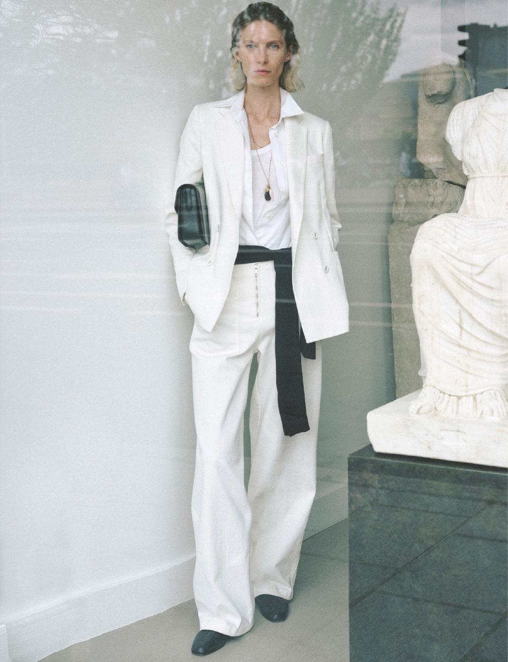 officine generale Veste mathilde Italian cotton twill BLANC CASSE