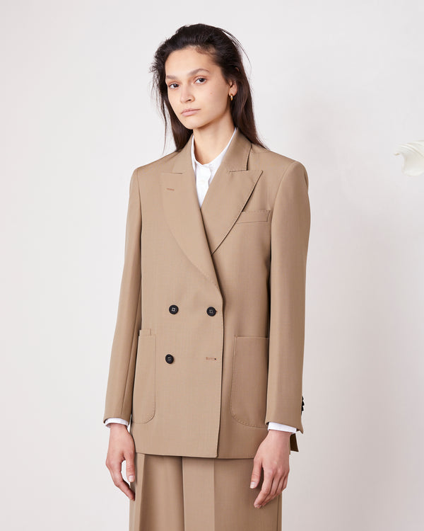 Officine Generale Veste Saliana LAINE ITALIENNE KHAKI