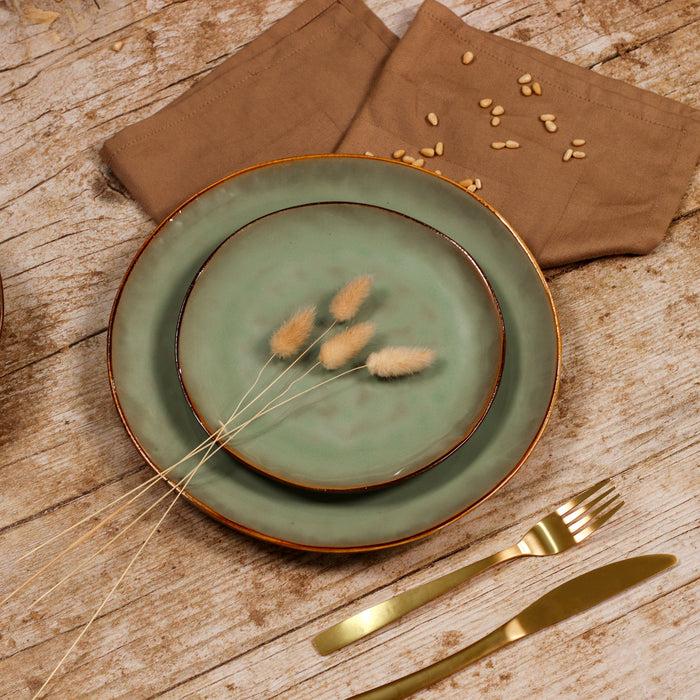 Ogo Living Assiette à Dessert BARBADE Verte 20 5 Cm