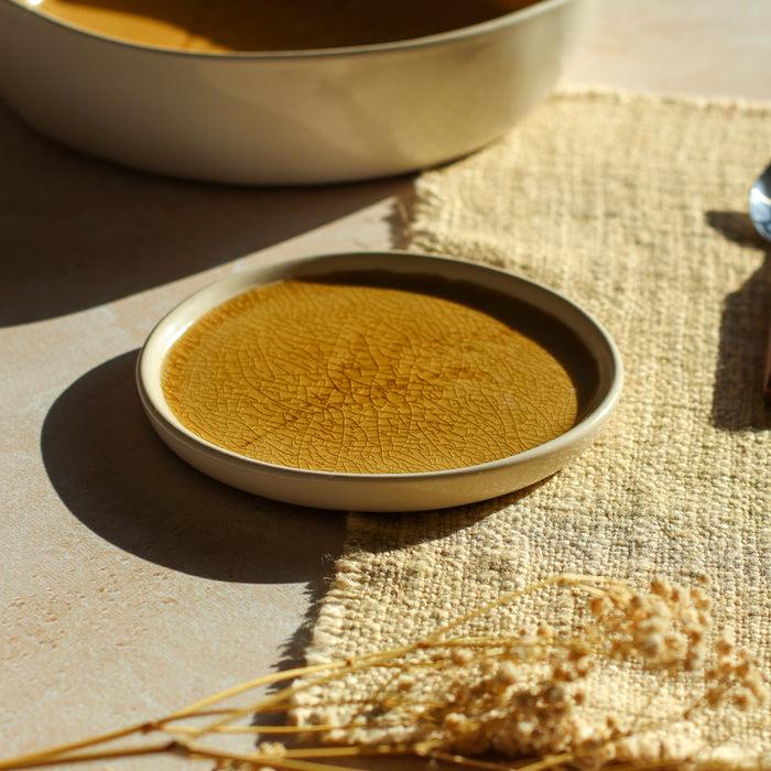 Ogo Living Assiette à Pain FLÉ Jaune Moutarde 13 5cm