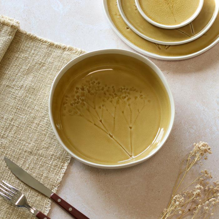 Ogo Living Assiette Coupe FLÉ Jaune Moutarde 19 5cm