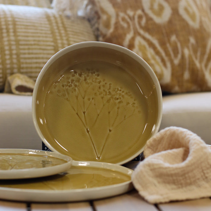 ogo living Assiette coupe FLÉ jaune moutarde 19 5cm