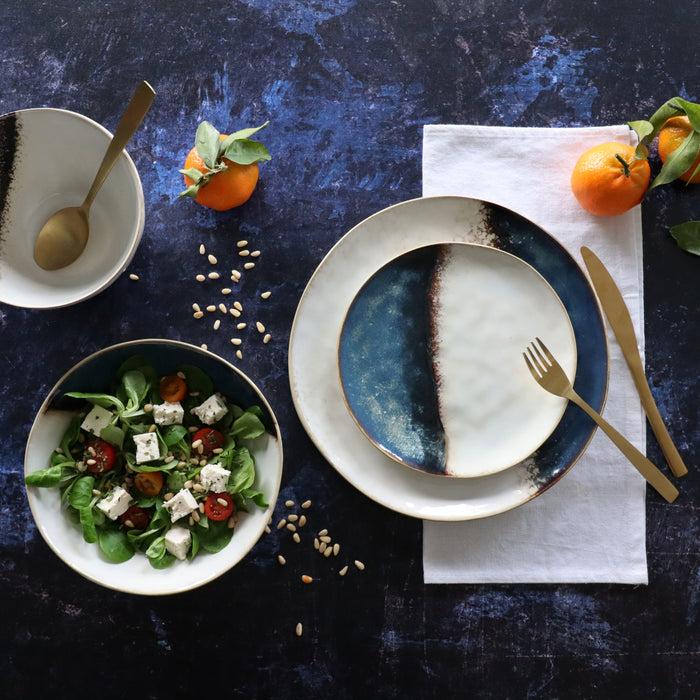 Ogo Living Assiette Plate KATANGA Blanche Et Bleue 27 5cm