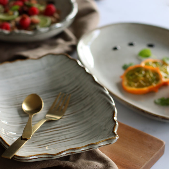 Ogo Living Assiette Rectangulaire NAKURU Gris 25 5cm