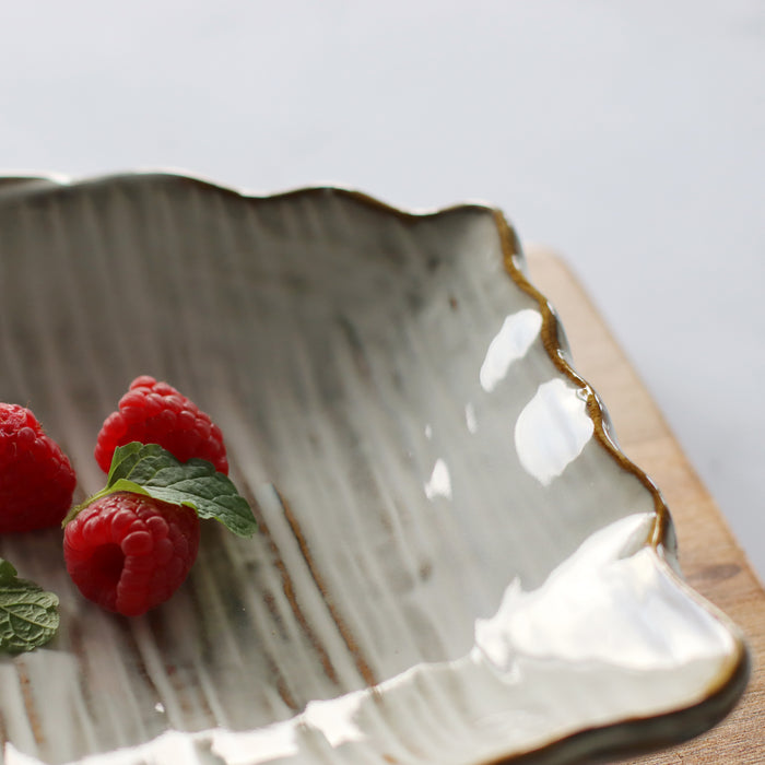 Ogo Living Assiette Rectangulaire NAKURU Gris 25 5cm