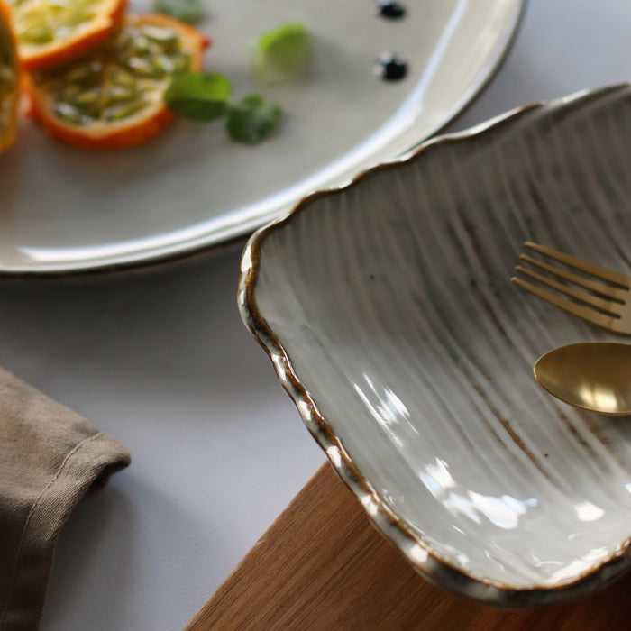 ogo living Assiette rectangulaire NAKURU gris 25 5cm