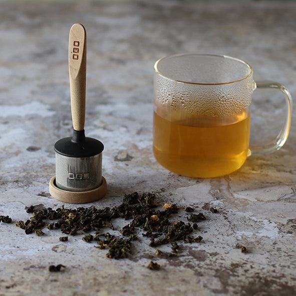 ogo living Infuseur en bois de hêtre et acier inoxydable OSCAR