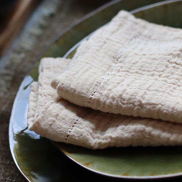 ogo living Lot de 2 serviettes de table en coton cumin ORIGIN