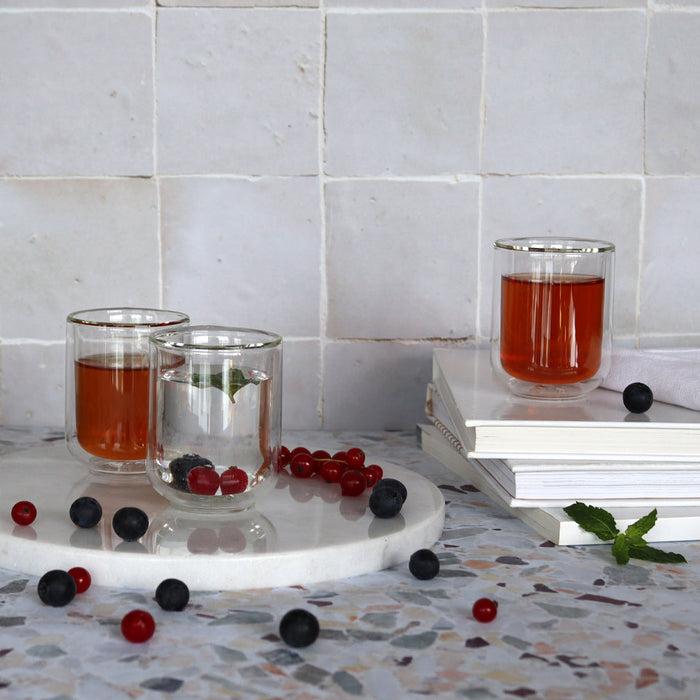 ogo living Lot de 2 tasses en verre double paroi HELYA 10cl