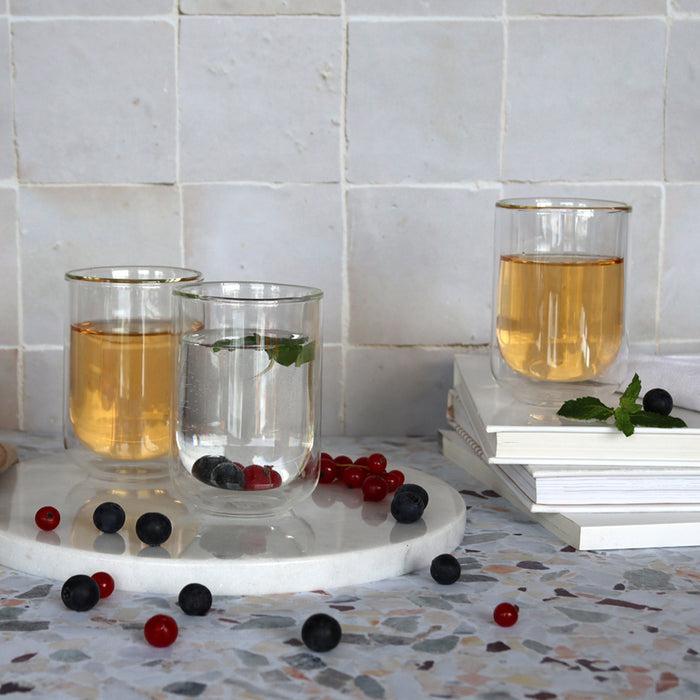 ogo living Lot de 2 tasses en verre double paroi HELYA 25cl