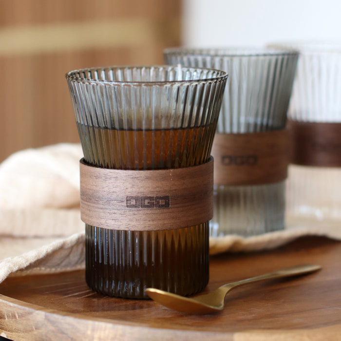Ogo Living Lot De 2 Tasses KARL Graphite En Verre Borosilicate 250ml