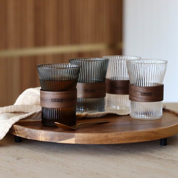 Ogo Living Lot De 2 Tasses KARL Graphite En Verre Borosilicate 250ml