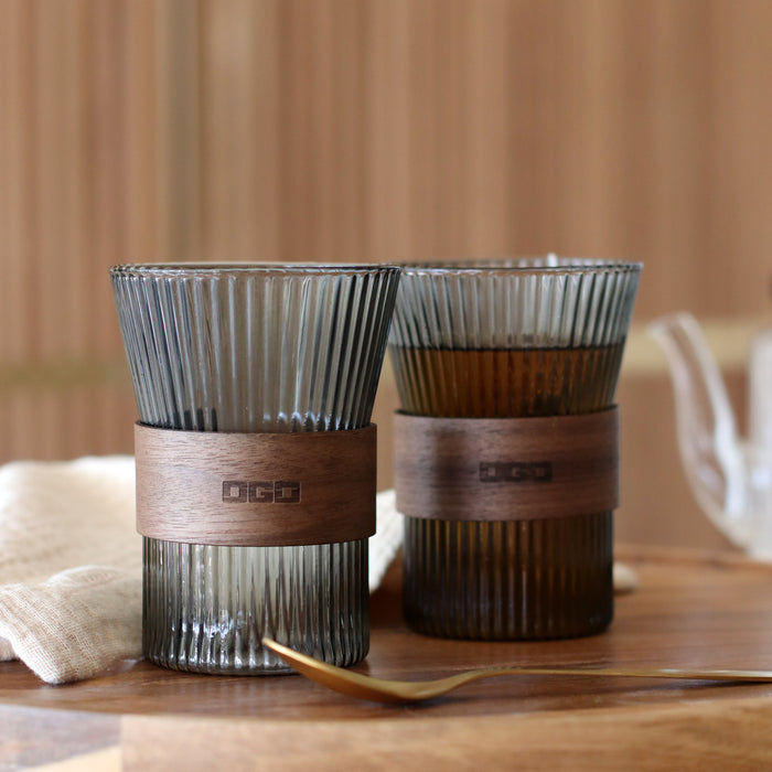 ogo living Lot de 2 tasses KARL graphite en verre borosilicate 250ml