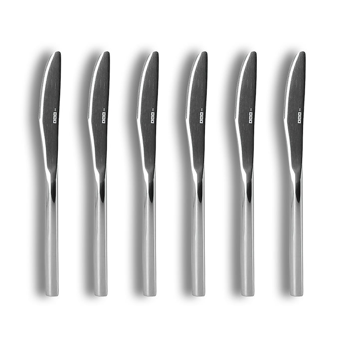 Ogo Living Lot De 6 Couteaux à Dessert NATURE En Acier Inoxydable