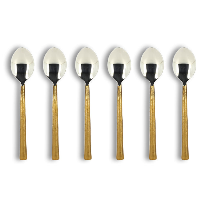 Ogo Living Lot De 6 Cuillères à Café KHOS En Acier Inoxydable Or