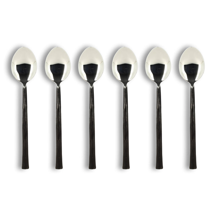 Ogo Living Lot De 6 Cuillères à Soupe KHOS En Acier Inoxydable Noir