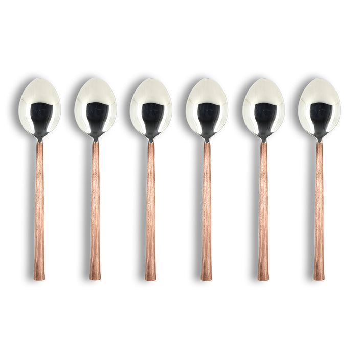 Ogo Living Lot De 6 Cuillères à Soupe KHOS En Acier Inoxydable Cuivre