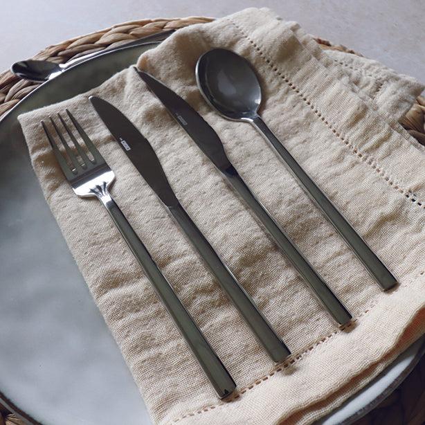 ogo living Lot de 6 cuillères de table NATURE en acier inoxydable