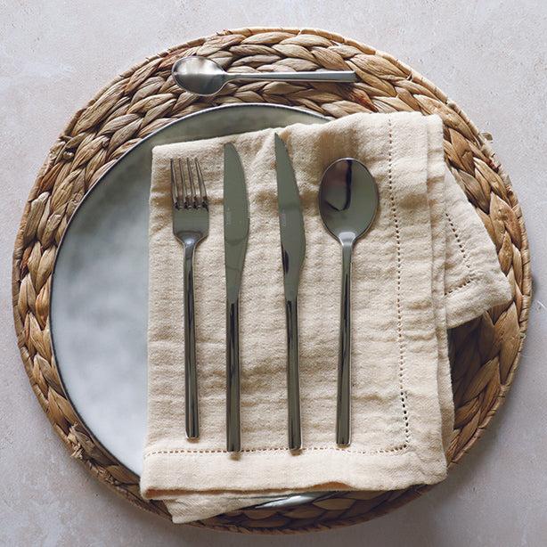 ogo living Lot de 6 fourchettes de table NATURE en acier inoxydable