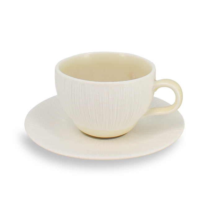 Ogo Living Lot De 6 Tasses Et Soucoupes URUS Beige 15cm