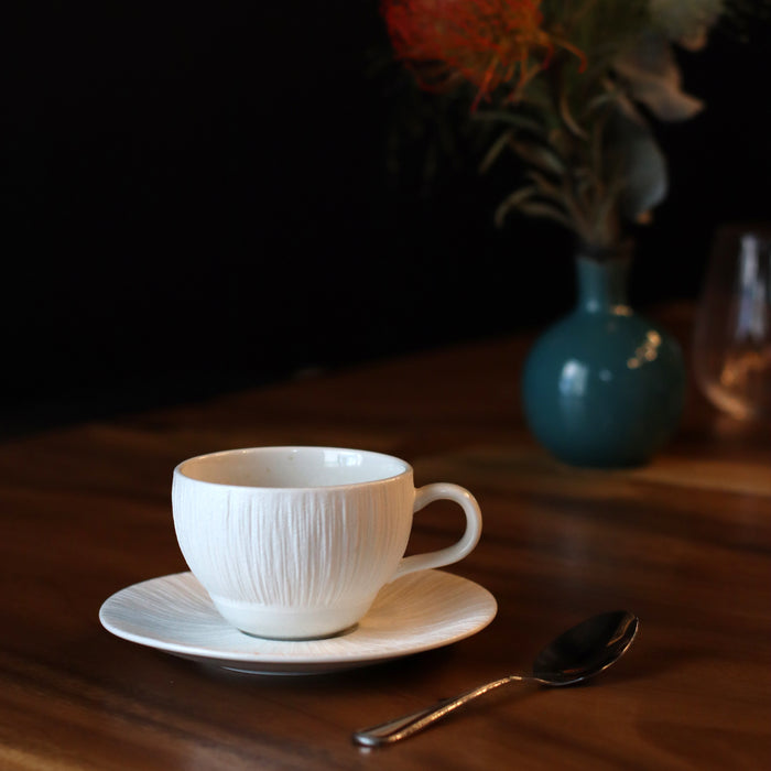 ogo living Lot de 6 tasses et soucoupes URUS beige 15cm