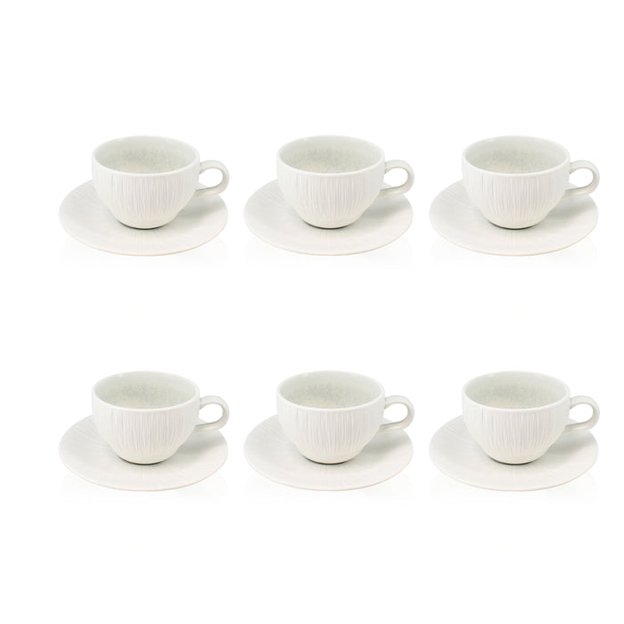 Ogo Living Lot De 6 Tasses Et Soucoupes URUS Bleues 15cm