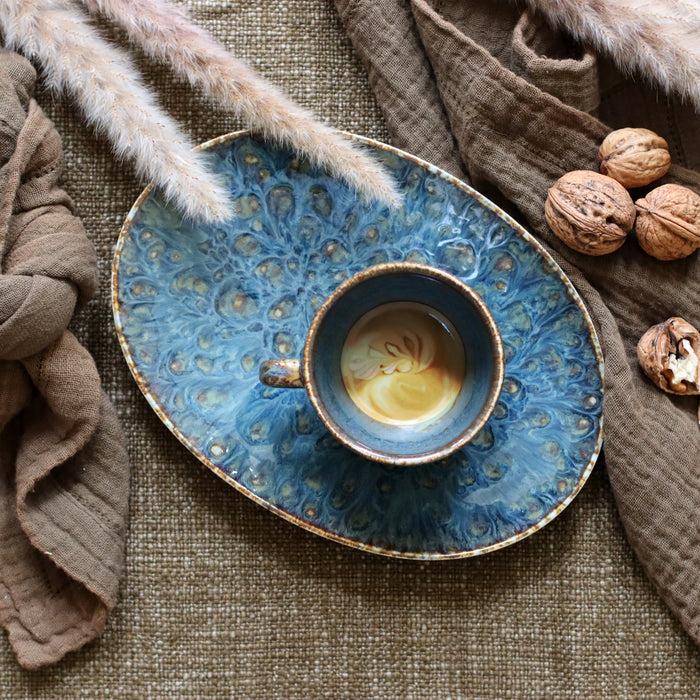 Ogo Living Lot De 6 Tasses Et Soucoupes VENUS Bleues 16cm