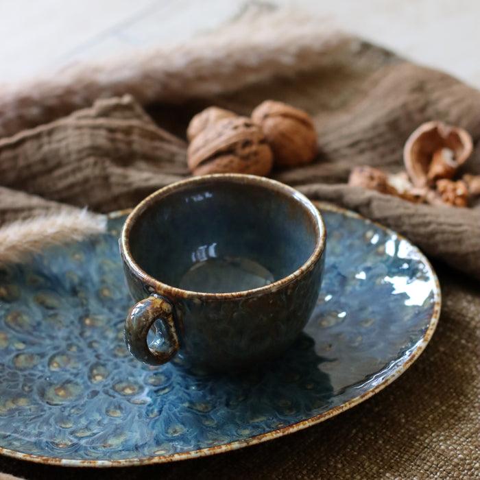 Ogo Living Lot De 6 Tasses Et Soucoupes VENUS Bleues 16cm