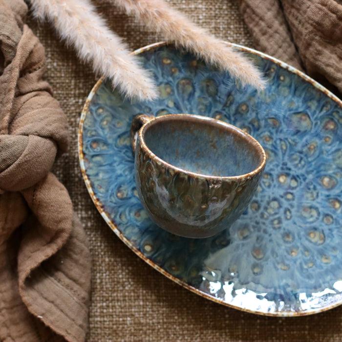 Ogo Living Lot De 6 Tasses Et Soucoupes VENUS Bleues 16cm