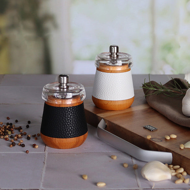 Ogo Living Moulin à Poivre En Bois Effet Cuir 8 5 Cm