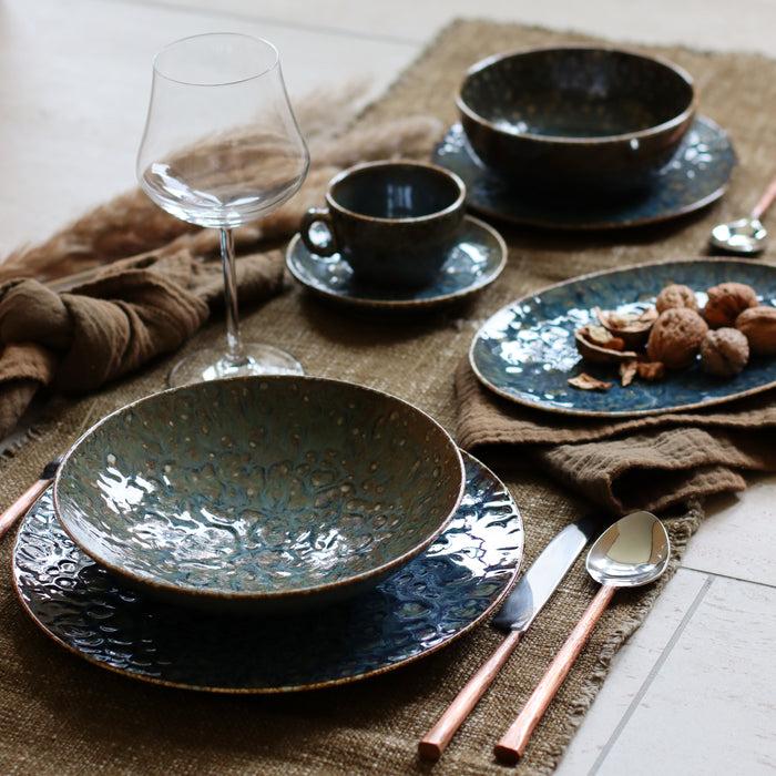 Ogo Living Assiette à Dessert VENUS Bleue 20cm