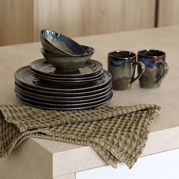 ogo living Assiette coupe CERTALDO marron 15cm