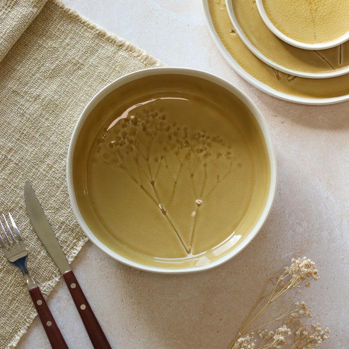 ogo living Assiette coupe FLÉ jaune moutarde 15cm