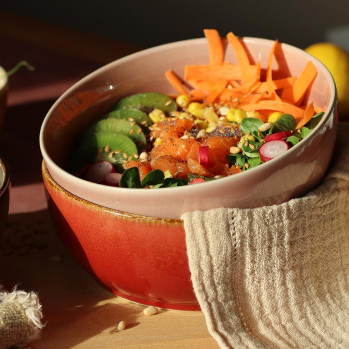 Ogo Living Assiette Coupe POKE BOWL Rouge 18cm