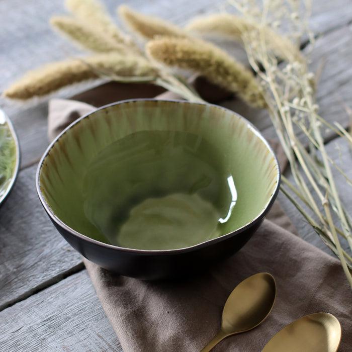 ogo living Assiette creuse META verte 17 5cm