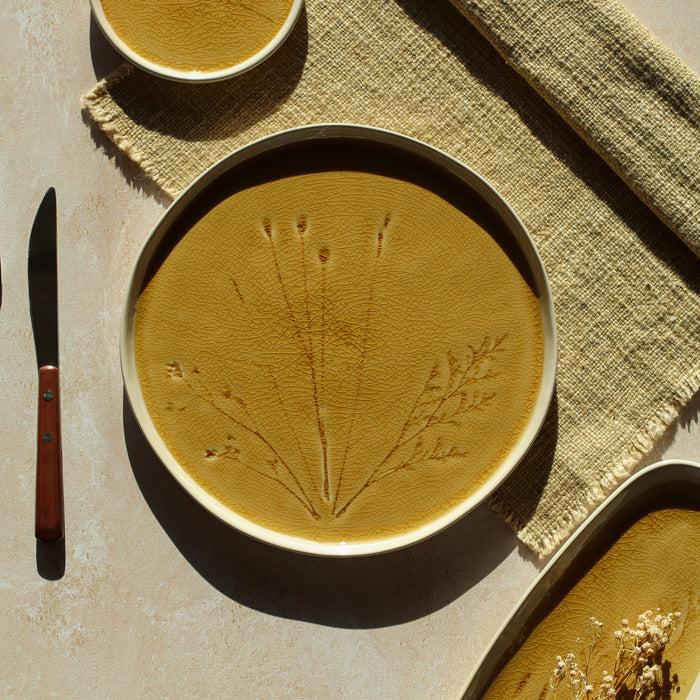 ogo living Assiette plate FLÉ jaune moutarde 26cm