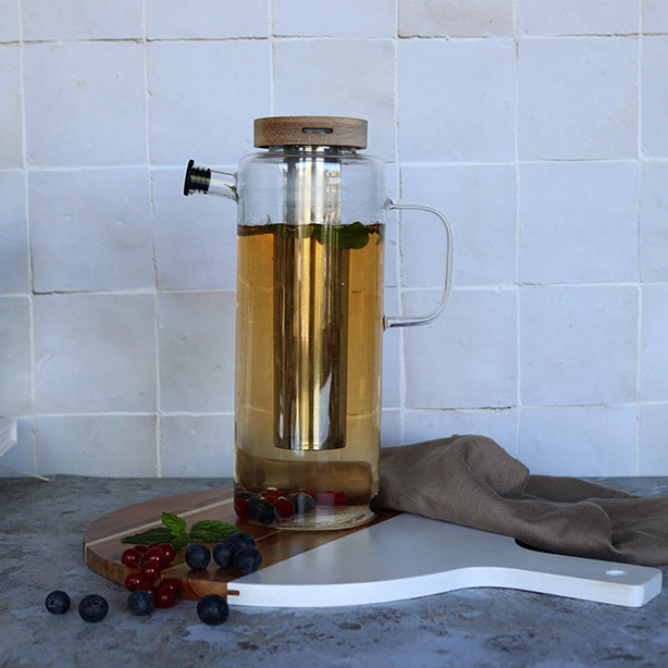 ogo living Carafe infuseur en verre GUSTAVE 1.5L