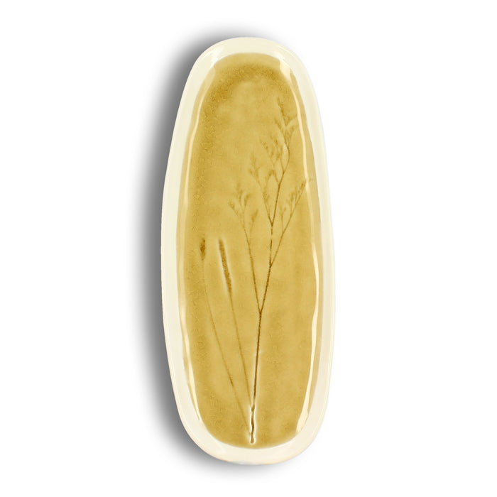 Ogo Living Plat Ovale FLÉ Jaune Moutarde 32 5 Cm