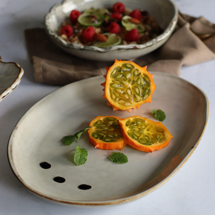 Ogo Living Plat Ovale NAKURU Gris 33cm