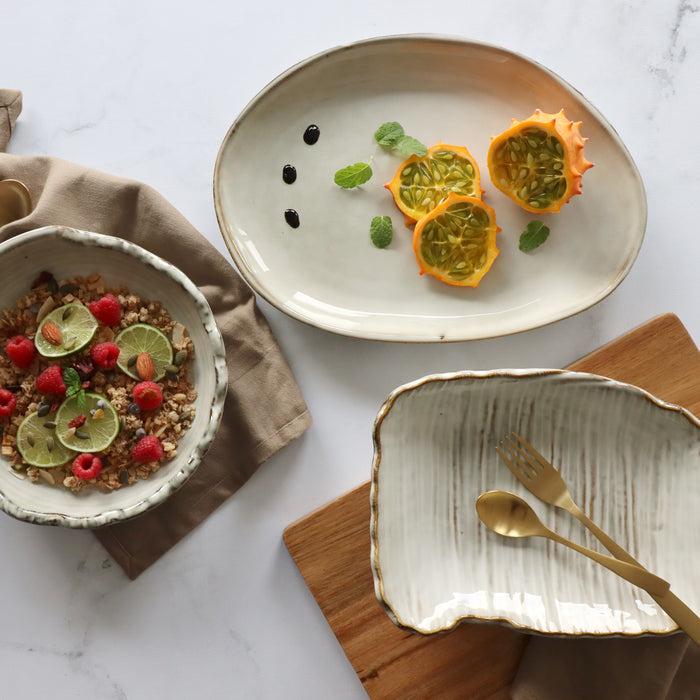 ogo living Plat ovale NAKURU gris 33cm