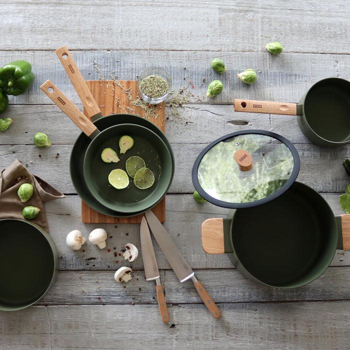 ogo living Poêle en aluminium ECTOR kaki 24cm